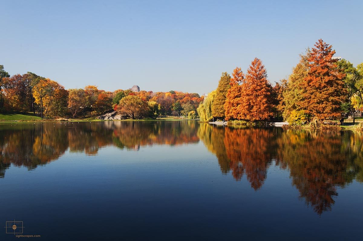 Harlem Meer with Fall Colors, Central Park, New York City