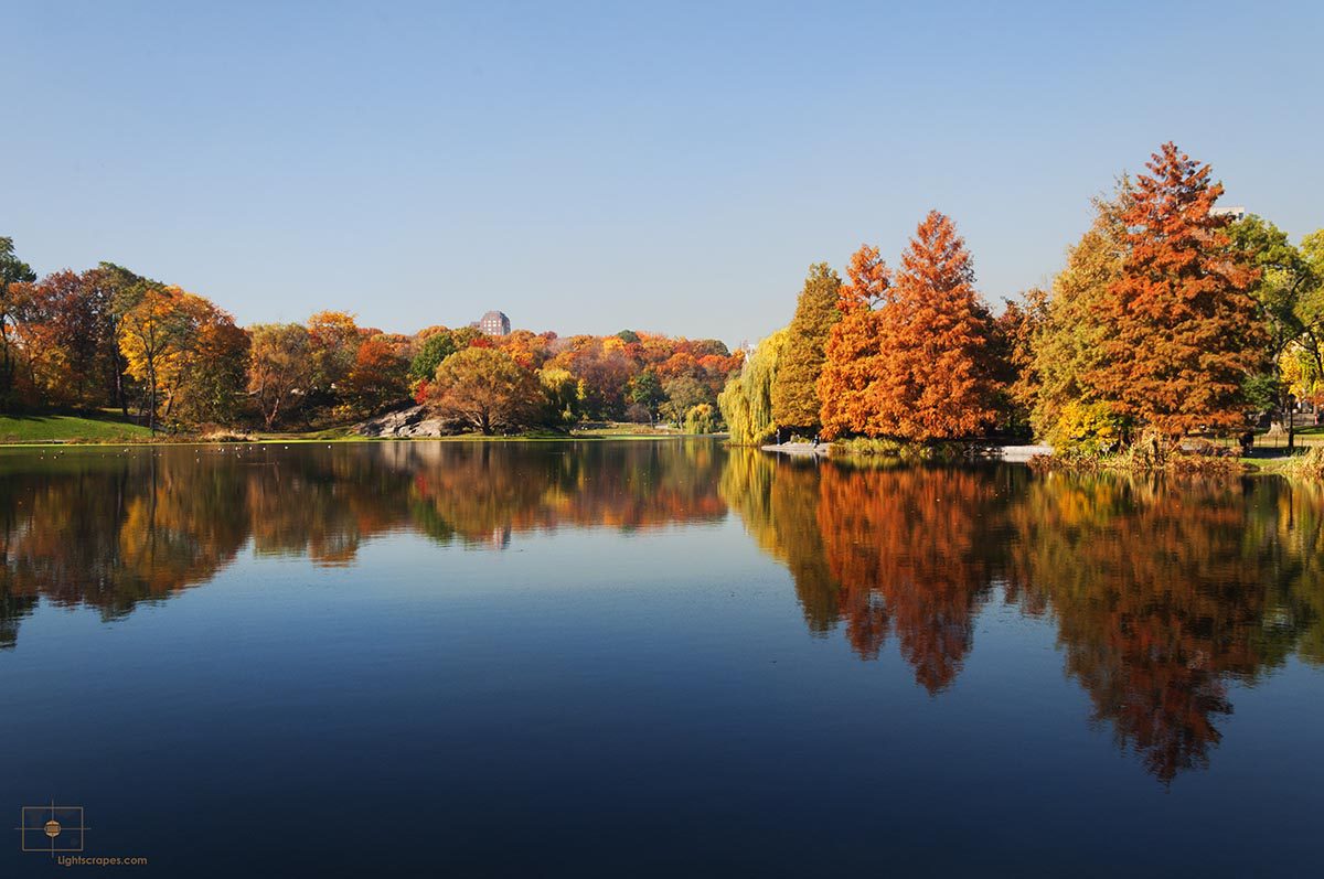 Harlem Meer with Fall Colors, Central Park, New York City